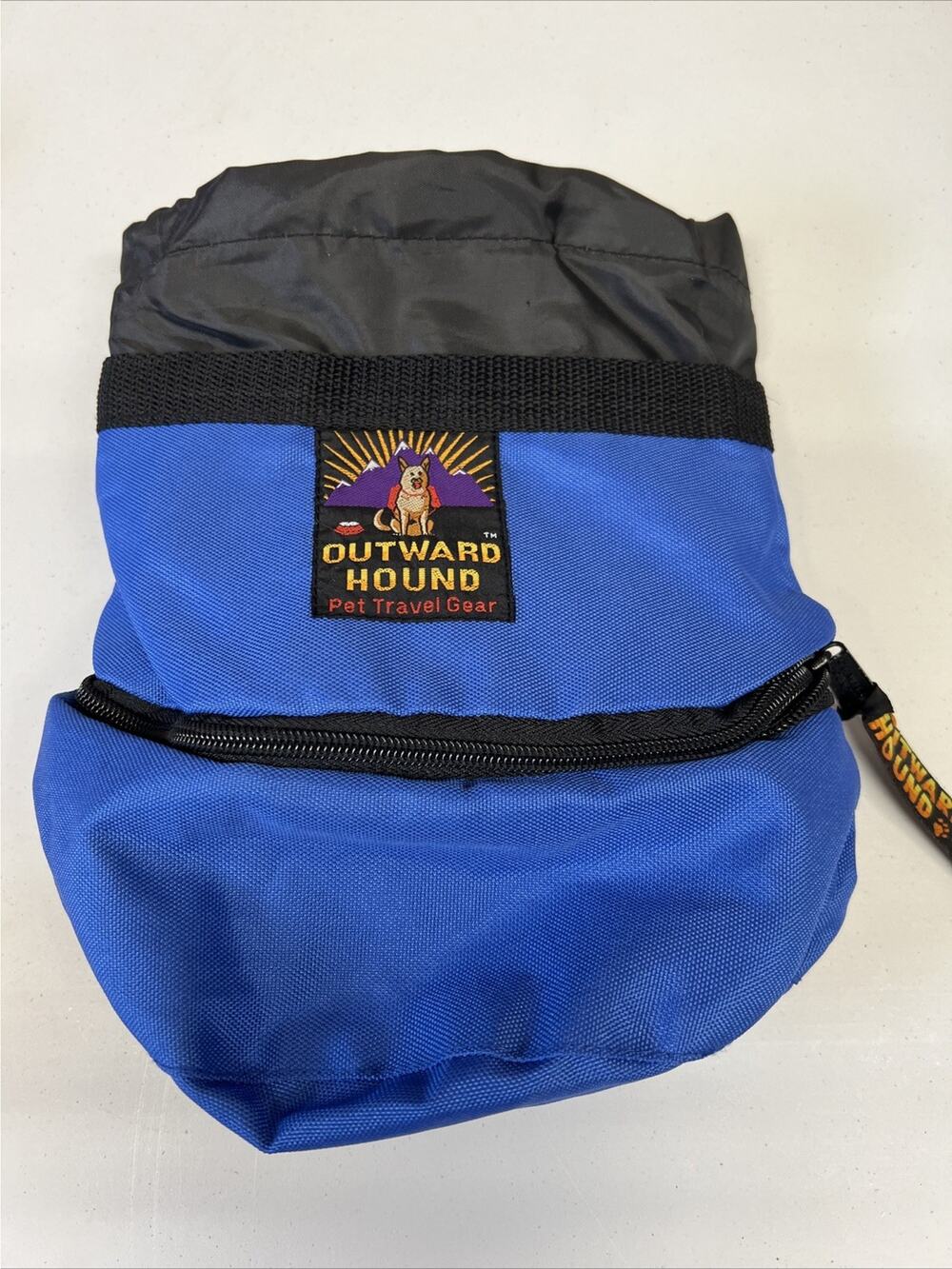 Outward Hound Pet Dog Travel Gear Bowl & Water Bottle Strap Blue Hiking Camping
